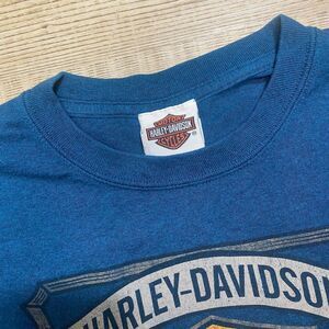 Harley Davidson Shirt Large Blue Motorcycle Traverse City MichiganBiker USA Road